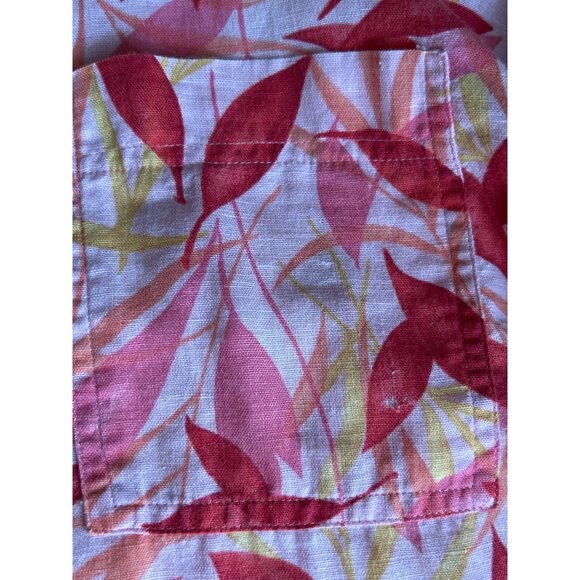 Bay Studio Petite Womens Pink Floral Button-Up Long Sleeve Blouse PL - Picture 7 of 7